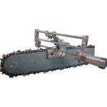 A closeup view of the Bar-Mount Chainsaw Sharpener on white background.